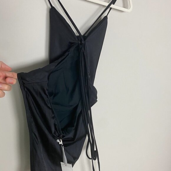 Good American Barely There One-Piece Swimsuit Strappy Stretch Black - Picture 5 of 8